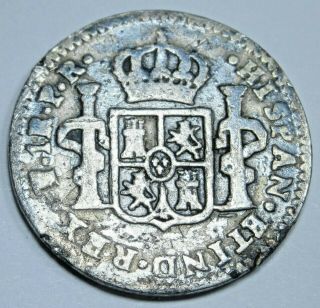 1776 PR Spanish Silver 1 Reales Old Piece of 8 Real Antique US Colonial Era Coin 2