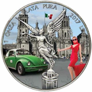 2017 Mexico 1 Onza Libertad Taxi 1 Oz Antique Finish Silver Coin
