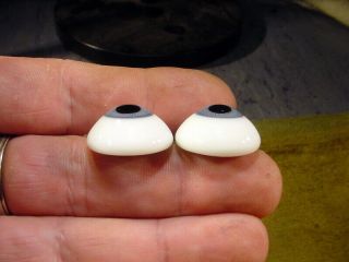 a pair vintage solid doll glass eyes 22 mm for bisque doll head age 1910 A 3760 3