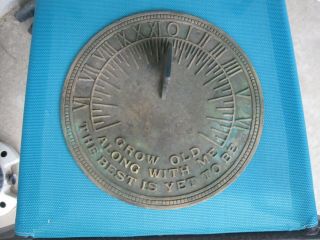 Antique/vintage Heavy Iron Sun Dial With Patina R.  O.  C In For Age
