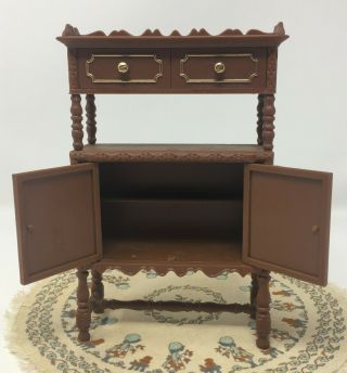 Vintage Dollhouse Miniature Plastic Cabinet For Bathroom or Kitchen Furniture 2