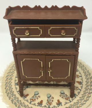 Vintage Dollhouse Miniature Plastic Cabinet For Bathroom or Kitchen Furniture 3