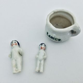 2 Vintage German Porcelain Frozen Charlotte Dolls In Cup 8