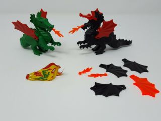 2 Lego Dragons From The 1990s - Vintage Castle Dragon Wings Fire Game Of Thrones