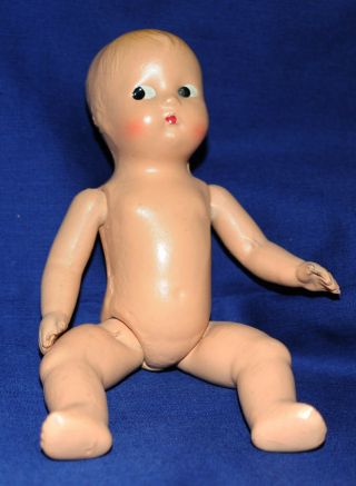 1 Antique Vintage COMPOSITION BABY DOLL Jointed 7 