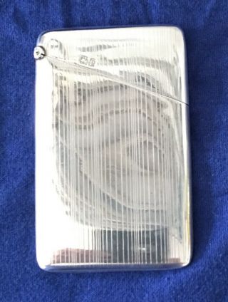 GOLDMITHS & SILVERSMITHS CO ART DECO LONDON 1930 SOLID SILVER CALLING CARD CASE 5