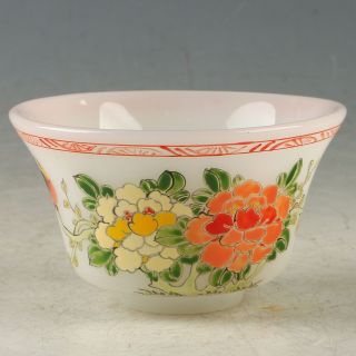 Chinese Exquisite Glaze Hand - Painted Flower & Birds Bowl W Qianlong Mark Cc0976