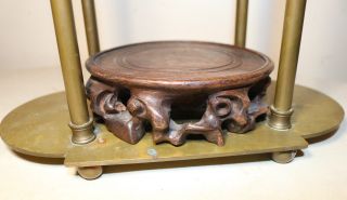 antique adjustable brass hand carved wood santos sculpture stand display base 5