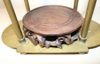 antique adjustable brass hand carved wood santos sculpture stand display base 6