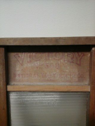 Vintage National Washboard Co.  508 Victory Glass Washboard 1 ft 6 