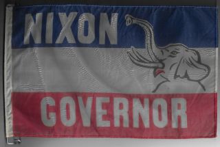 1962 Richard Nixon For California Governor Large Auto Radio Antennae Flag