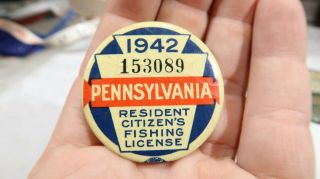 1942 Pennsylvania Resident Fishing License 153089