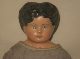 Antique 14.  5 " Composition Shoulder Head Doll W/ Molded Hair & Painted Eyes Mp28