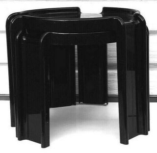 Kartell Giotto Stoppino Set Of Two Mid Century Modern Black Nesting Tables