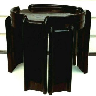 KARTELL GIOTTO STOPPINO SET OF TWO MID CENTURY MODERN BLACK NESTING TABLES 4