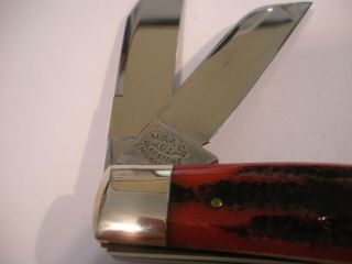VINTAGE RARE MARBLES MSA 01 GLADSTONE MICH USA 3 BLADE RED BONE POCKET KNIFE 5