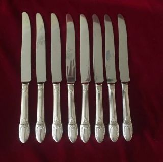 1847 Rogers Bros (is) Silverplate First Love Set Of 8 Butter Knifes