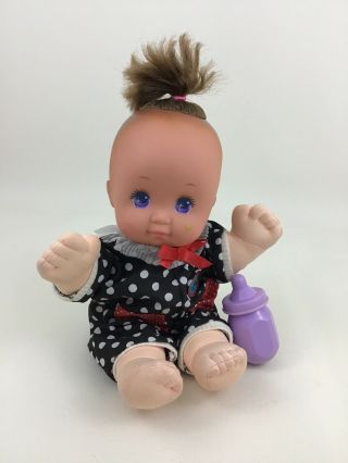 Magic Nursery Girl Baby 12 " Doll With Dress Outfit Bottle Vintage 1989 Mattel