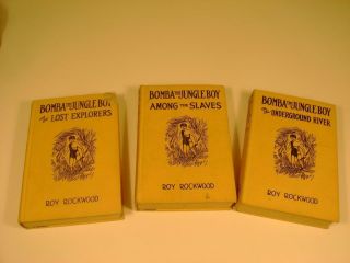 Antique Books 1930 Bomba The Jungle Boy By Roy Rockwood Set Of 3