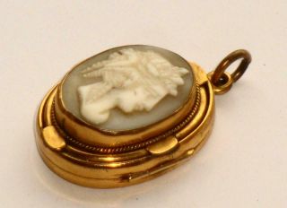 Unusual Rare Antique Victorian Neo Romano Classical Cameo Pinchbesck Gold Locket