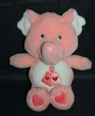 Care Bears Cousins Lotsa Heart Pink Plush Elephant 2004 Stuffed Animal 13 "