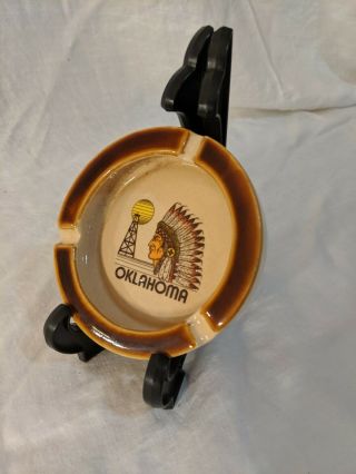 Vintage Native American Ashtray From Oklahoma Antique.