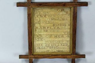 A Rare Dated 1812 Woodbury,  Ct Needlework Sampler " August The 26 Ester Strong "