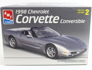 1998 Chevrolet Corvette Convertible Amt Ertl 1:25 Open,  Complete Model Kit 8329