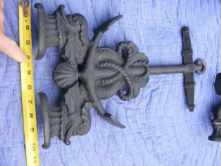 Dolphin & Anchor Andirons,  nicely detailed,  brass not cast iron,  10 x 16 3