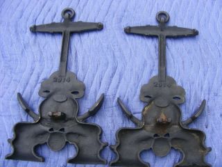 Dolphin & Anchor Andirons,  nicely detailed,  brass not cast iron,  10 x 16 6