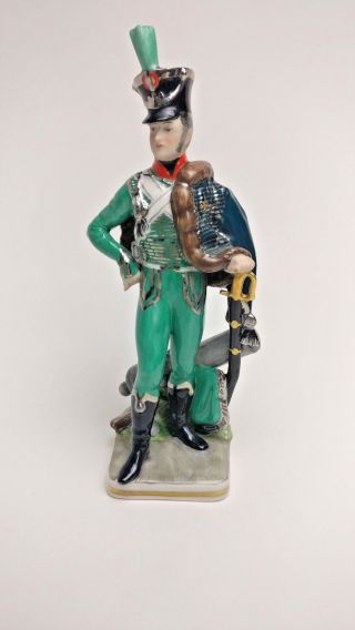 Frankenthal Wessel Porcelain Soldier Franz.  Jager Offz.  1815 Antique