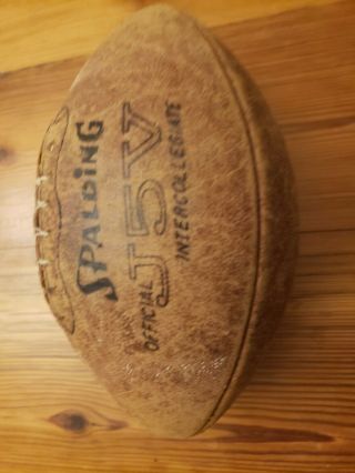Vintage Old Spalding J5 - V Football Dry Tan Intercollegiate
