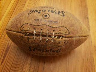 Vintage old Spalding J5 - V football dry tan intercollegiate 2