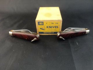 (2) Nos Vintage Hi Holub Industries 248 Pocket Knife Knives Box Usa