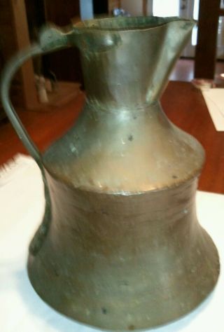 Antique Early American Hand Hammered Copper/bronze Pitcher