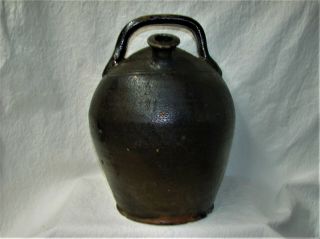 Antique Pottery Stoneware Beehive Shaped Jug Dark Glaze Pouring Spout