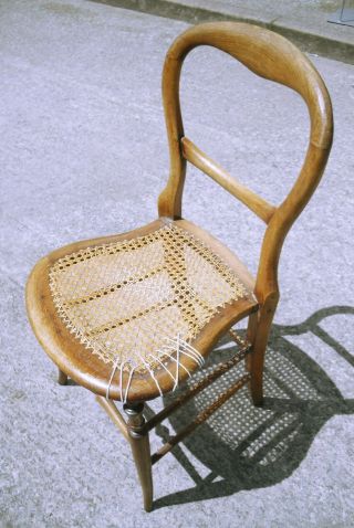 Vintage Wooden Childs Rattan Seat Chair Restoration Project (wh_8455)