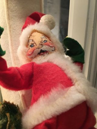 Vintage 1981 Hand Crafted Annalee Dolls Christmas SANTA CLAUS on Crescent Moon 2