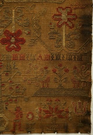 EARLY 19TH CENTURY ADAM & EVE & BORDERS SAMPLER FOR/BY EDWARD MORTON - c.  1820 7