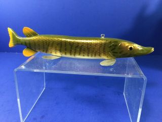 Vintage,  Musky Pike Fish Ice Fishing Spearing Decoy 4