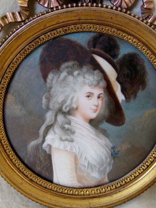 Fine Antique Portrait Miniature,  Young Lady 19th Century