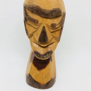 Nassau Hand Carved Wooden Tiki Sculpture Signed 1984 Paul 2 Tone Souvenir Decor 3