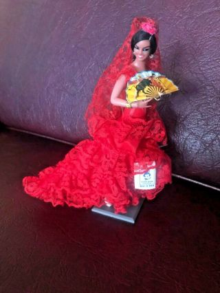 Vintage Spanish Doll Marin Chiclana Espana Souvenir Of Spain Flamenco Dancer Red