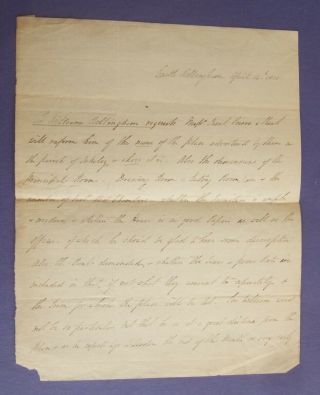 1810 Lord Bellingham Washington Manuscript Letter West Pacific Coast Royal Navy