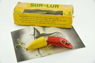 Vintage Shur Lur Antique Fishing Lure With Correct Papers Gh501