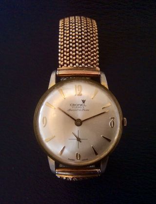 Vintage Cronel Special 17 Jewels Wind Up Gents Watch,  Gold Plate,  Mens,  Swiss,  Thin