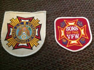 Vintage Veterans Of Foreign Wars Vfw Embroidered Patch & Sons Of Vfw