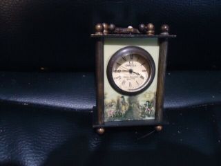 Omega Carriage Clock With Cavalier Scenes