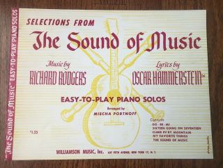 Selections From The Sound Of Music: Easy - To - Play Piano Solos Vintage