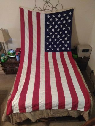 Huge 9.  5 X 4.  75ft Vtg 50 Stars 100 Cotton Bunting " Best " Valley Forge Usa Flag
